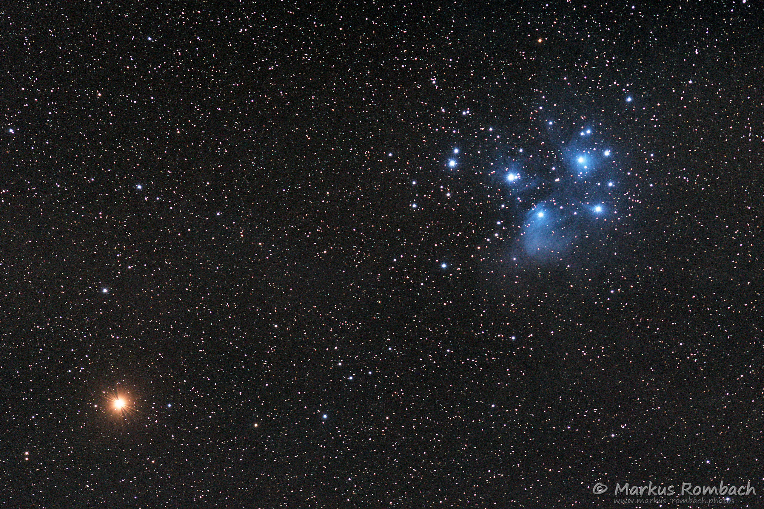 Plejaden mit Mars